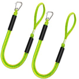 GANGXUN Mooring with 4ft Bungee Dock Line 2-Pack - Essential Accessories for Diverse Watercraft Built in Snubber, Kayak, Watercraft, SeaDoo, Jet Ski, Pontoon, Canoe, Power Boat, green