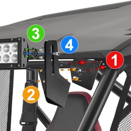 WeiSen 42'' 240W LED Curved Light Bar w/Roof Mount Bracket and Wiring Kit Compatible with Honda Talon 1000X /1000R /1000X-4 /1000R-4 2019-2025