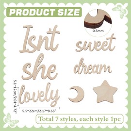 PH PandaHall Wooden Wall Decor, Isn't She Lovely Sweet Dream Wood Home Sign Decoration Hanging Wooden Decoration Word Signs Decor for Rustic Home Party Living Room Wall Decor