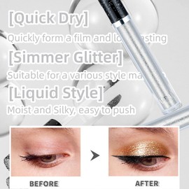 ONarisae Glitter Eyeshadow liquid Pigments Metals Gloss Sparkling Smokey Eye Looks Shimmer Silver (silver)
