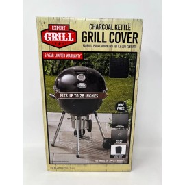 Expert Grill Charcoal Kettle Grill Cover Black Up To 28" Water & UV Resistant