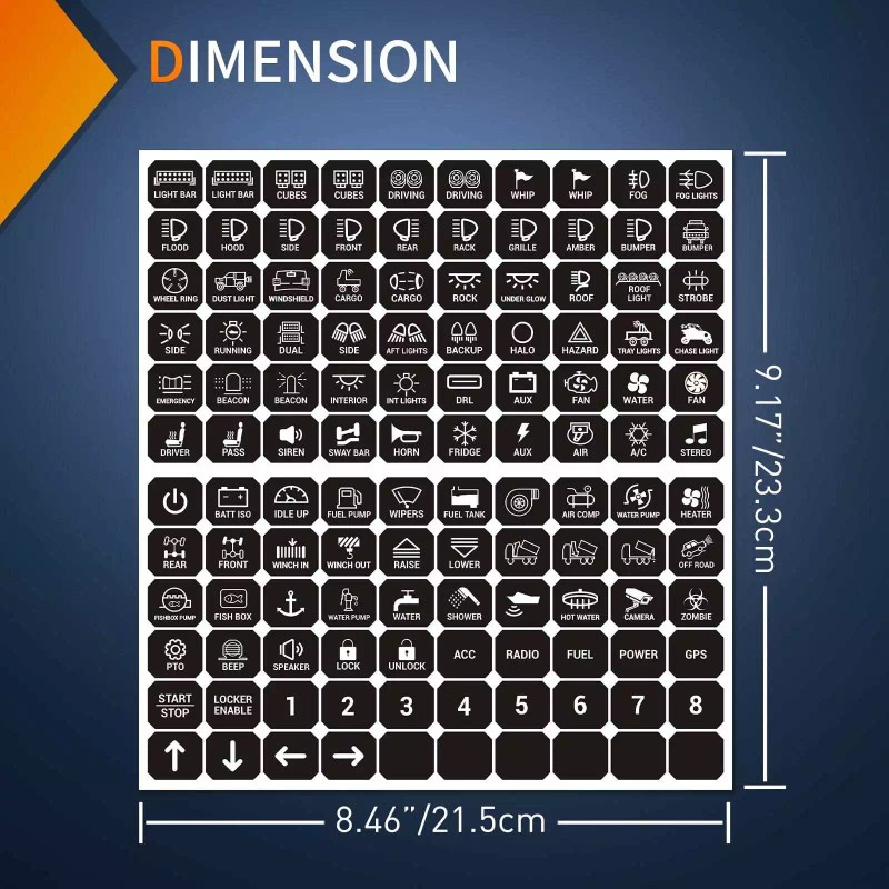 Nilight 120PCS Switch Panel Stickers For 6/8 Gang Switch Panel