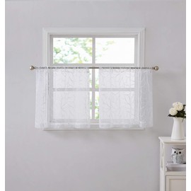Warm Home Designs Pair of 30 x 36 Short White Kitchen Curtains with White Color Thread. Use Our Boho Cafe Curtain Tiers as RV Window Curtains, Basement Curtains or Bathroom Drapes. O White Tiers 36"