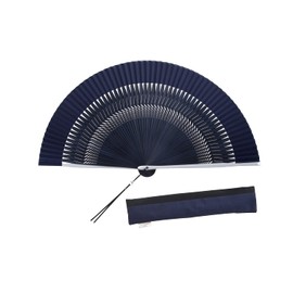 Hoshiken Hoshiken [Premium Folding Fan Brand Combines Traditional Craftsmanship and Modern Sensibility] Men's Gentleman (Tako 60 Aluminum Air / Navy Blue) Japanese Style Accessories, Japanese Pattern,