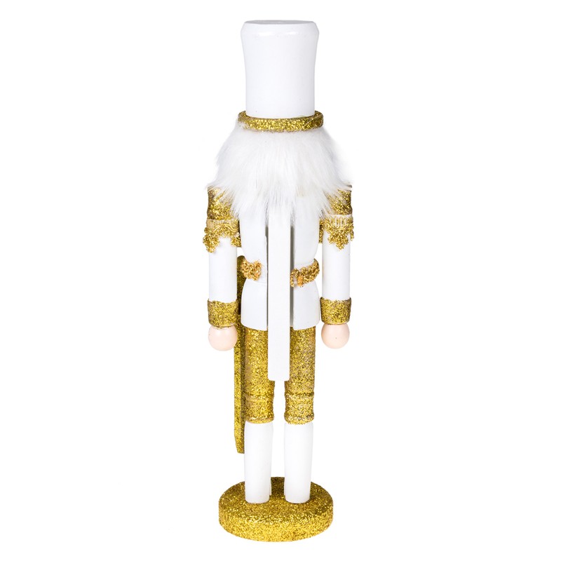 Clever Creations Gold and White Soldier 12 Inch Traditional Wooden