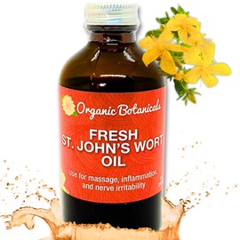 Em's Herbals Fresh St. John’s Wort Oil - Wild Harvested in USA, Natural Solution for Nerve Discomfort, Skin Eruptions, Wound Care, Scar, and Stretch Marks - Skin, Face, Body, Hair, Massage Oil (8 Oz)