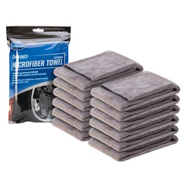 Eastwood Concours Exterior Large Microfiber Towels for Cars | 400 GSM Large 15.5" x 23.5" Polishing Towel | Premium Microfiber Cleaning Cloth for Cars & Trucks | Super Soft Anti Swirl | 12 Pack | Gray