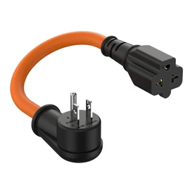 1FT 12AWG Right-Angle 15 Amp to 20 Amp Plug Adapter Cable,90-Degree 15 AMP Household Plug Nema 5-15P to 5-20R,5-15P to 6-15R/20R T-Blade 20Amp to 15Amp Adapter,125V 15A to 250V 20A AC Power Cord