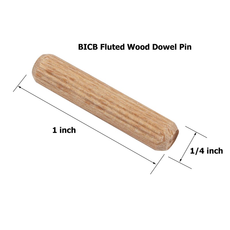 100 Pack 1/4" x 1" Wooden Dowel Pins Wood Kiln