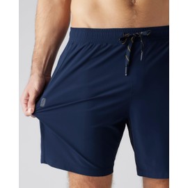 Rhone 7" Pursuit Short - Mens Unlined Workout Short, Lightweight, All-Way Stretch Gym Short with Secure Zipper Pocket (True Navy, Small)