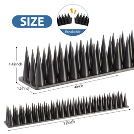 Bird Spikes, 20 Pack Bird Squirrel Raccoon Pigeon Cat Animal Deterrent Spikes for Bird Spikes for Outside Anti Bird Defender Spikes Outdoor to Keep Birds Away and Keep Birds from Building Nest