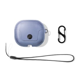 Twelve South AirSnap Gen 3 | Leather Protective Case/Cover with Loss Prevention Clip and Optional Carry Strap for AirPods Gen 3, English Lavender