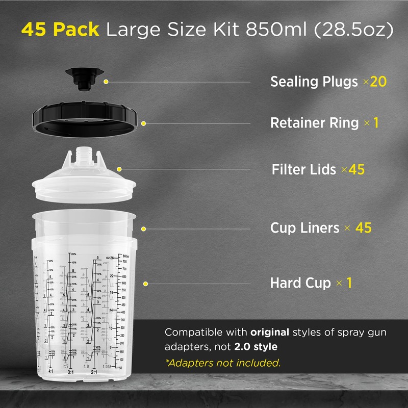 InoKraft Disposable Paint Spray Gun Cup, Paint System for HVLP