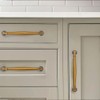khtumeware 10 Pack 3-1/2 Inch(89mm) Antique Brass Cabinet Pulls Vintage