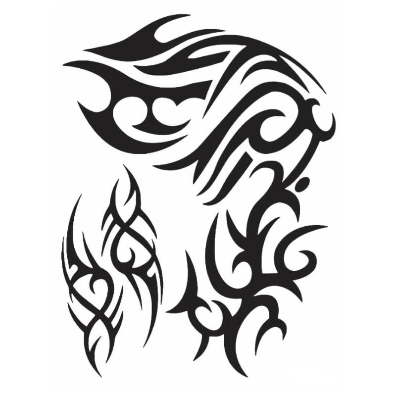 PC006x3 Temporary Large Shoulder Tattoo Upper Arm Tattoo Tribal Tattoo