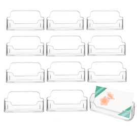 Acrylic 12 Pieces Clear Acrylic Business Card Holder for Desk, Business Card Holder for Table and Desk for Home and Office