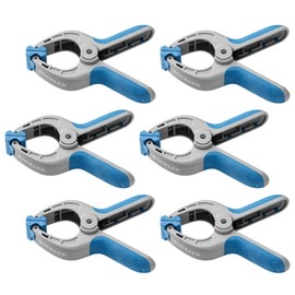 Small Spring Clamps (Pack of 6) – Lightweight, One-Handed Woodworking Clamps Set – Compact, Secure Quick Grip Clamps w/Nylon, Rubber Overmold – Perfect Woodworking Spring Clamps for Small Workpieces