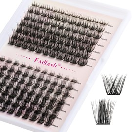 Lash Clusters DIY Eyelash Clusters for 2 Types 175 PCS 0.07 D Curl Lashes Clusters Natural Cluster Lashes with Thin Band DIY at Home by FADLASH (F20+F21-0.07D, 8-16mm)