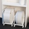 Plate Holders Organizer for Kitchen Cabinet Counter Cupboard, 4Pcs Metal