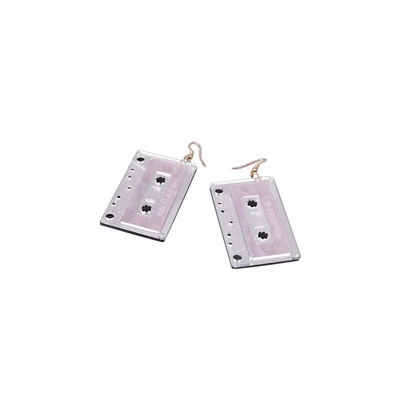 Personality Cassette Tape Dangle Earrings Acrylic Punk Funny Earrings for