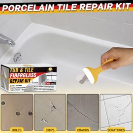 Bath Tub Repair Kit, Fiberglass Tile and Shower Repair Kit Porcelain Repair Kit, Bathtub Repair Kit Repair Chips Dents Cracks Scratches from Ceramic, Marble, Quartz, Resin, Acrylic