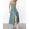 BTFBM Women 2025 Summer Spaghetti Strap Midi Dress Sleeveless V