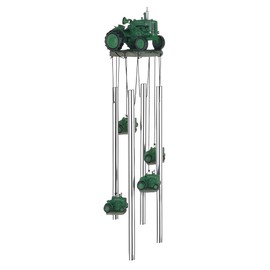 ICE ARMOR 23" Long Green Tractor Round Top Wind Chime Statue Sculpture Ornament Decoration Garden Decor Ideas for Housewarming, Holidays and Birthdays Great Collectible Addition