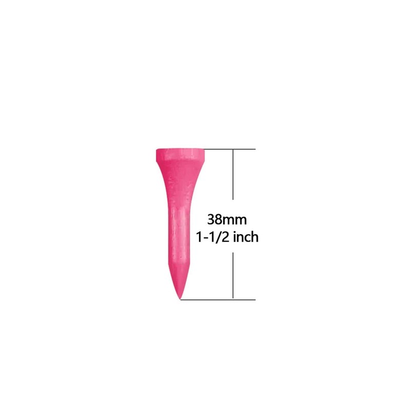 Zivisk Wooden Golf Tees 1-1/2" 100 Count 38mm Pink