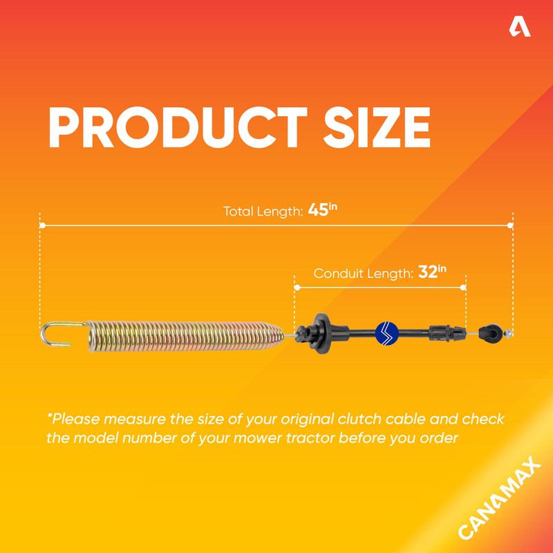 Canamax 175067 Deck Clutch Cable - Compatible with Craftsman LT1000