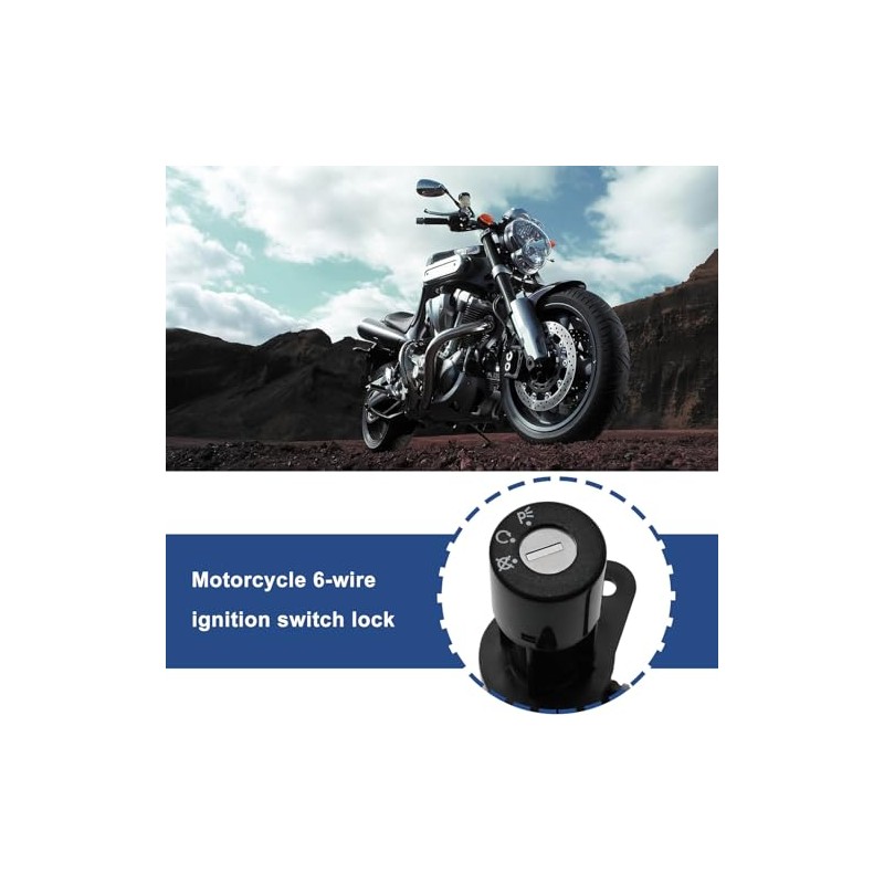 ECSiNG Set of 2 Motorcycle Ignition Switch with 6 Wires