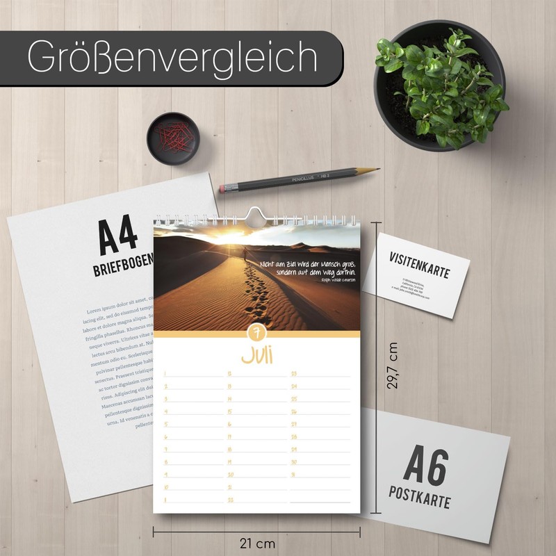 Birthday Calendar with Sayings and Motifs, Year-Independent, Permanent Calendar with