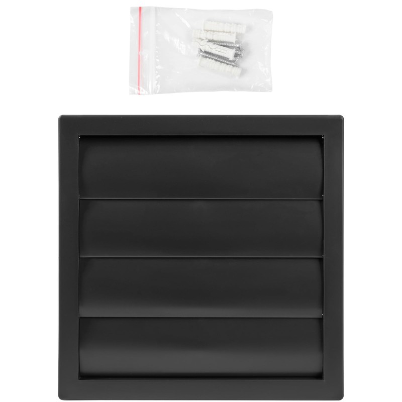 ECOPRO VENT Plastic 6'' Black Exhaust Louvered Dryer Vent Cover
