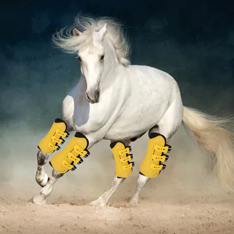 2Pcs Horse Tendon Boots Open Front Adjustable Breathable Horse Front