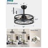 LEDIARY 18 inch Black Caged Ceiling Fan with Light, Bladeless