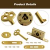 Antique Mini Lock Set for Jewelry Box, Cabinet - Decorative