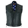 TackField Men's Leather Motorcycle Vest – Club Style Biker Vest