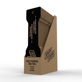 SCRAPPY SCRAPER Disposable BBQ Scraper - No Metal Bits, Instantly Conforms, Absorbs Grease - Scrapes, Steam Cleans with Water, Seasons with Oil - No Cleaning Needed, 100% Recyclable - Box of 12