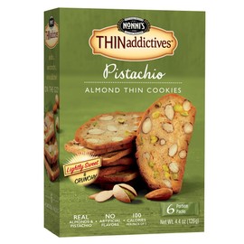 Nonni's THINaddictives, Thin Cookies, Pistachio Almond, 6 Count, 4.4 Ounce