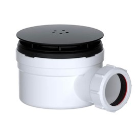 Universal 40mm Outlet Black Shower Trap - 90mm Shower Drain with Black Mushroom Top, Easy to Clean, 50mm Water Seal, Fast Flow 30 L/Min