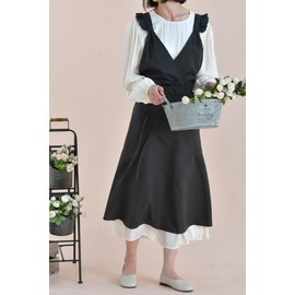 Nanxson Women Girls Vintage Apron Cross Back Pinafore Dress Apron with Two Pockets for Baking, Painting, Cooking, Gardening