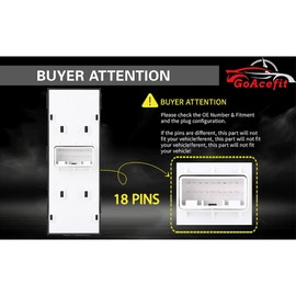 GoAceFit Window Switch for Kia Forte 2019 2020 2021, Front Left Driver Side Master Power Window Control Switch Replace OEM 93571M6100