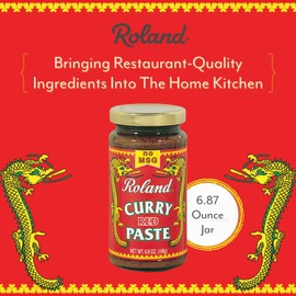 curry Roland Foods Red curry Paste, No MSG, Specialty Imported Food, 6.8-Ounce Jar (RO047)