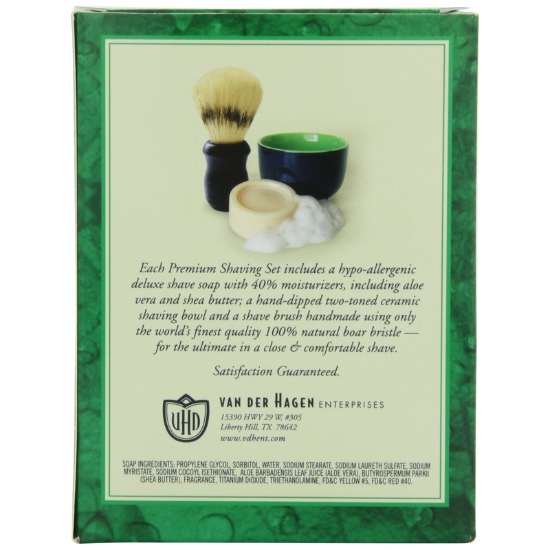 Van Der Hagen Premium Shave Set (2.5 oz. Soap, Bowl,