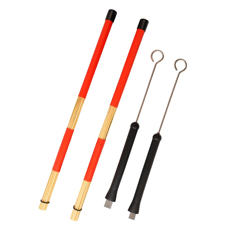 Drum Brush Bamboo Stick Set Soft Handle Easy to Play