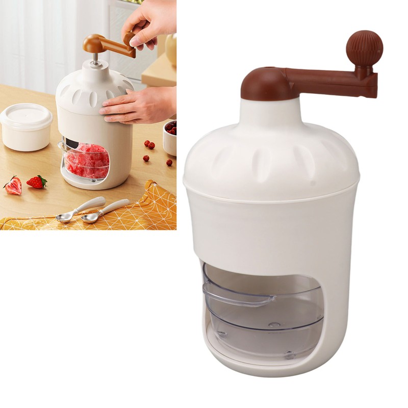 Portable Ice Crusher PP Manual Shaved Snow Cone Machine DIY