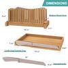 Bamboo Bread Slicer with Serrated Knife, Adjustable Bread Slicer Guide