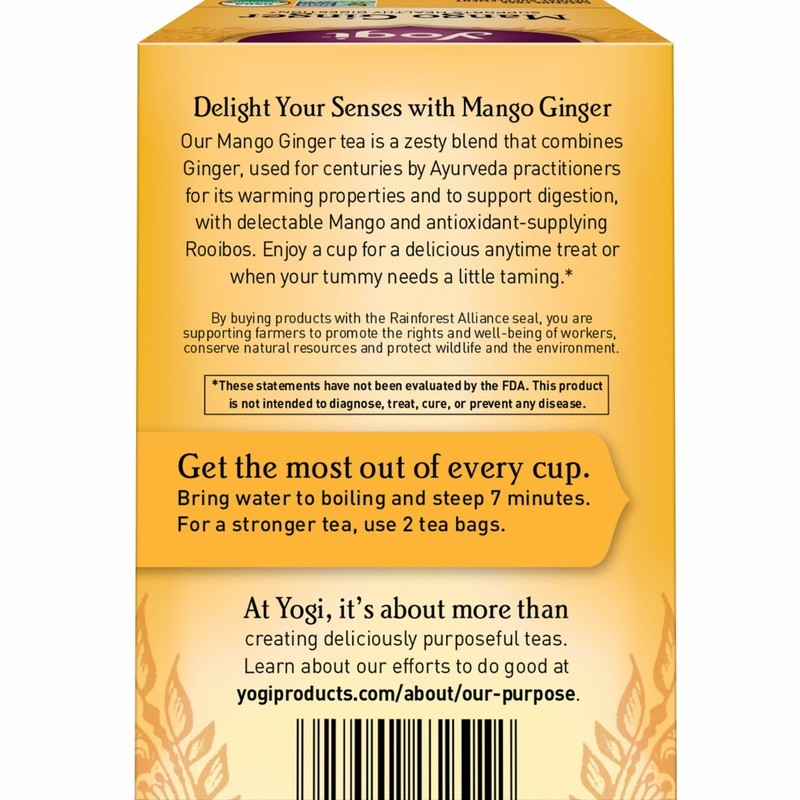 Yogi Tea Mango Ginger - 16 Bags per Pack (4