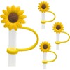 4Pcs Yellow Sunflower Straw Plug Reusable Splash Proof Plugs Kitchen