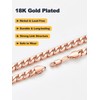 7MM Wide Curb Cuban Long Chain Rose Gold Plated Necklace,