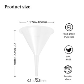Kanlpeia 12 Pcs Tiny Funnel & Mini Funnel Polypropylene Narrow Neck for Essential Oils, Perfumes, Capsules & Mini Bottles